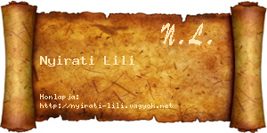 Nyirati Lili névjegykártya